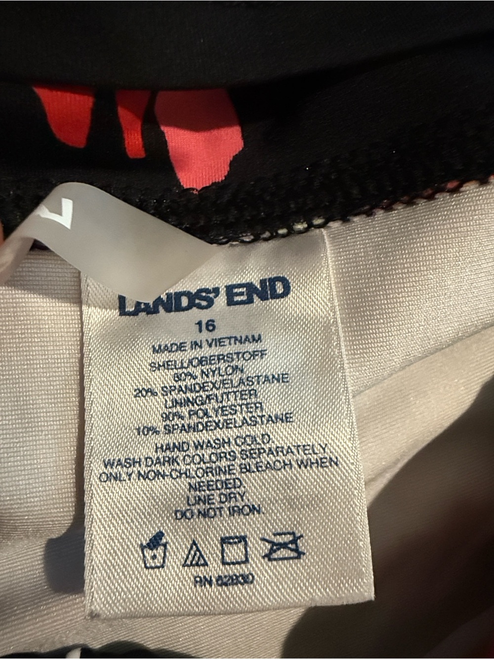 Lands' End Black Tankini with Floral Bikini Bottoms - Picture 2 of 5